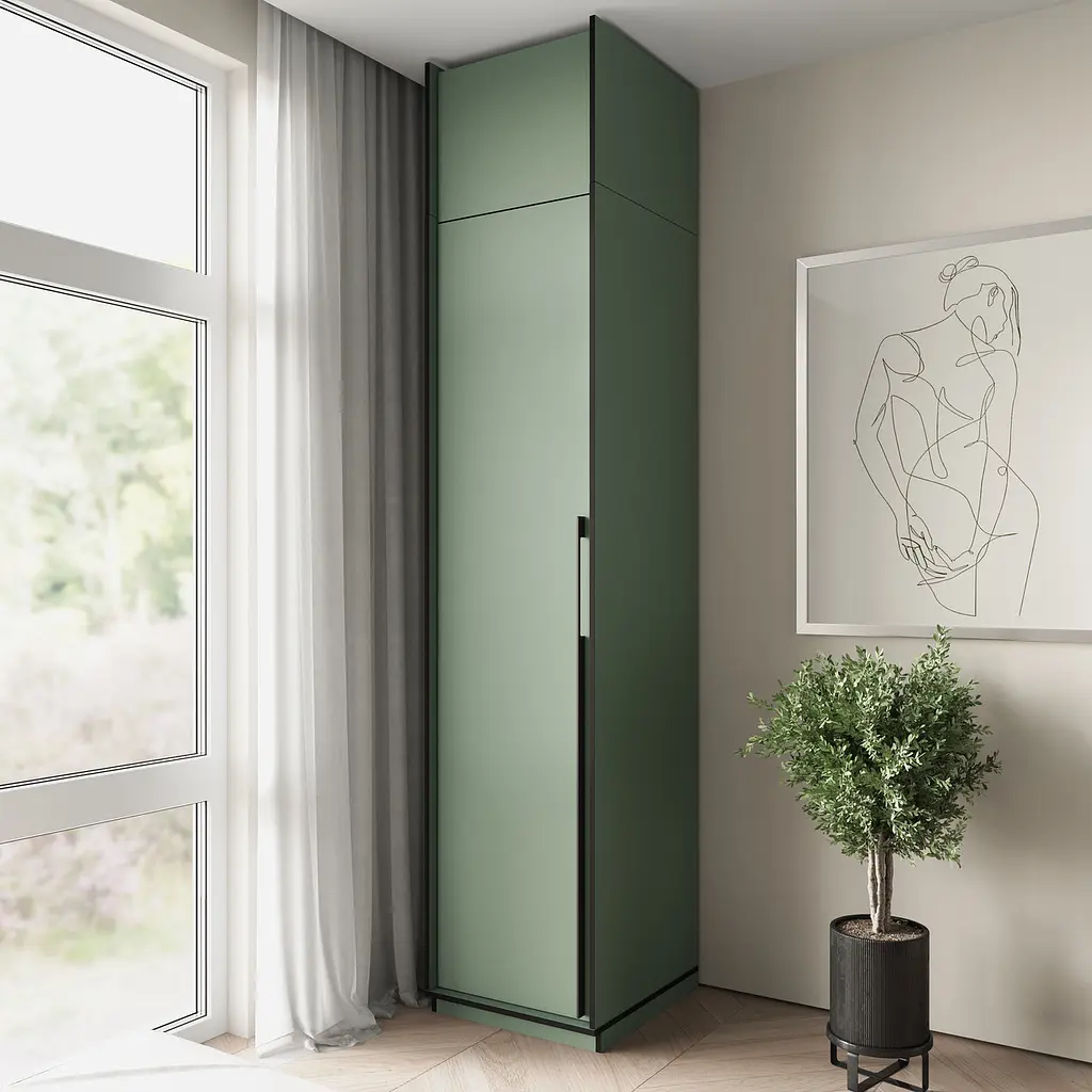 Пенал для дому Flamecame зі штангою у спальню FR-12 Зелений Димчастий - фото 3