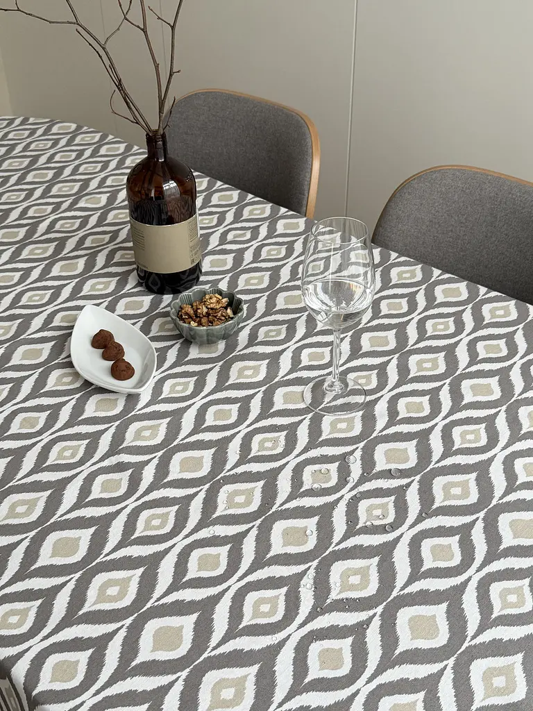 Скатертина столова Ecotton DUCK 170х220 см водовідштовхувальна Абстракт сірий (27951/29) (24999) - фото 4