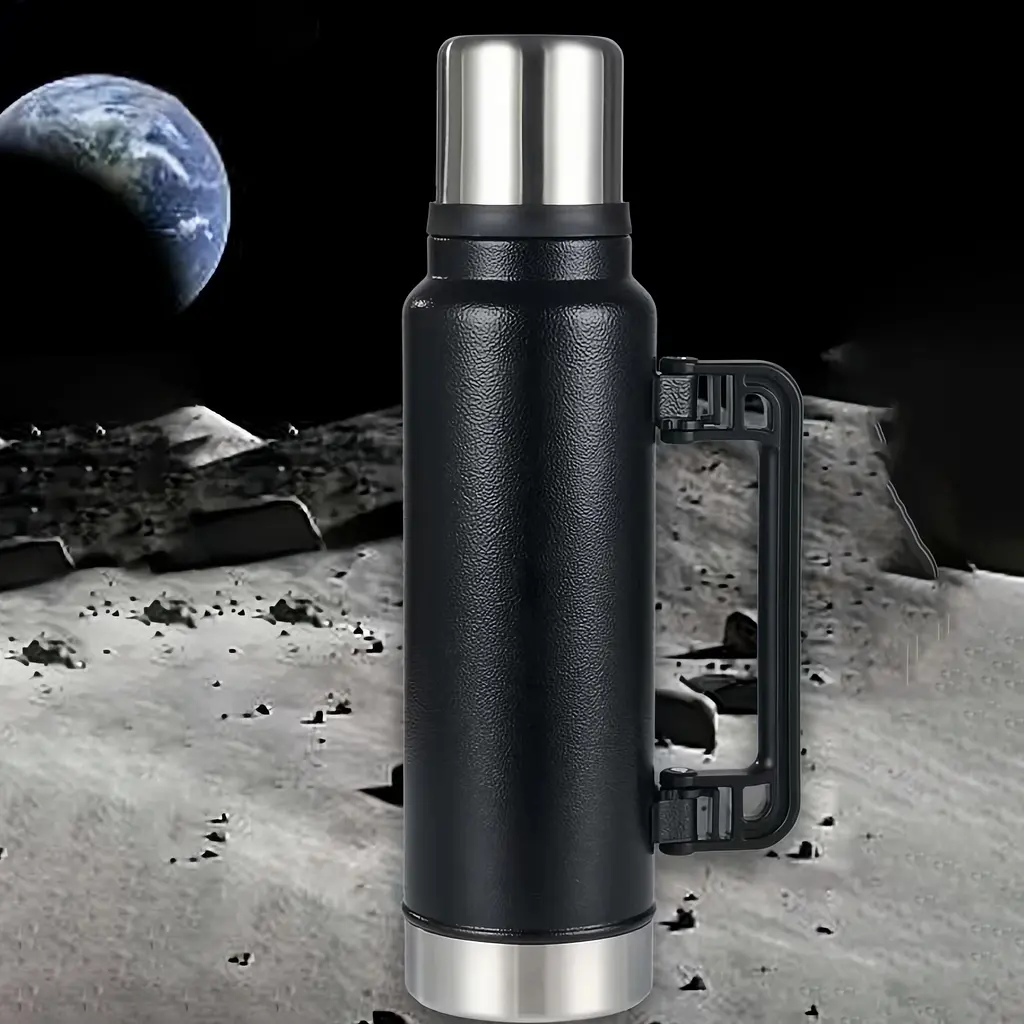 Кружка-термос Vacuum flask 970, 1400 мл · Термос nуристичний з чашкою з нержавіючої сталі - фото 2