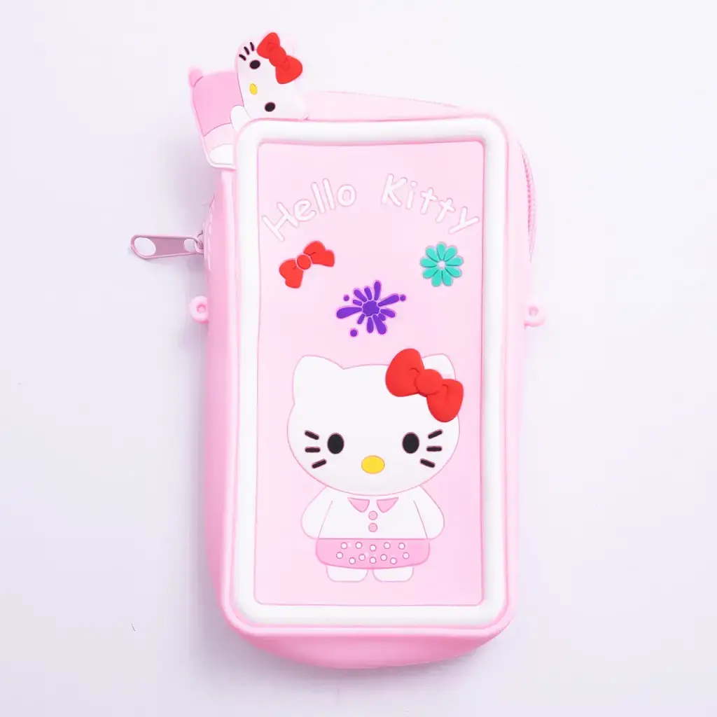 Сумочка-футляр для телефону Yiwu Hello Kitty силіконова на блискавці 17x9x2 см, рожевий HP-55-21P - фото 2