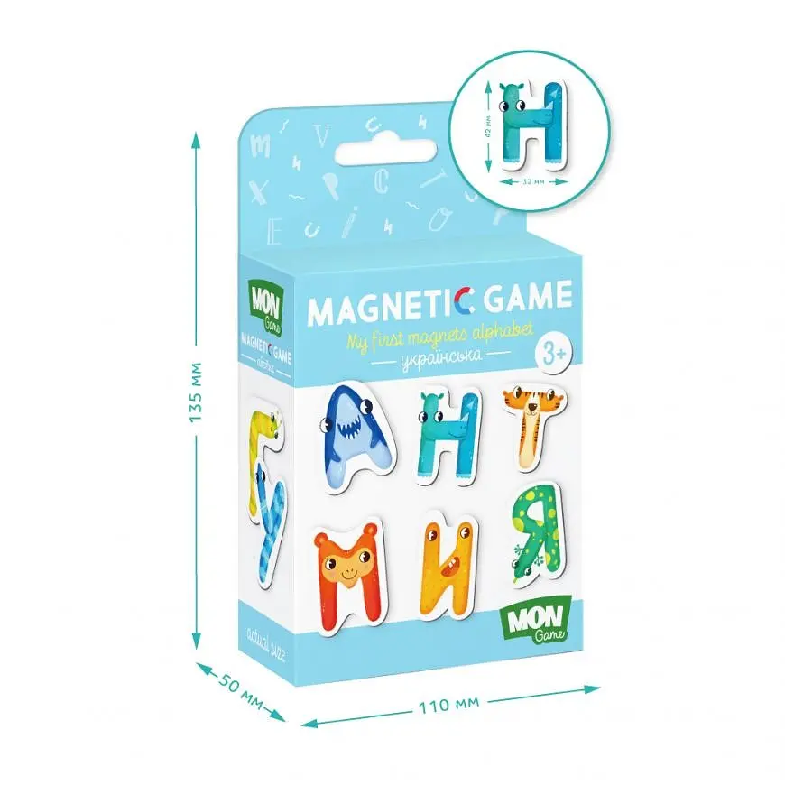 Детский набор магнитов Магнитные буквы. Украинский Mon Game 200211 - фото 3