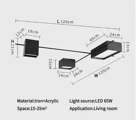 Сучасна світлодіодна люстра Kagu Led метал + акрил (Чорний) - фото 3