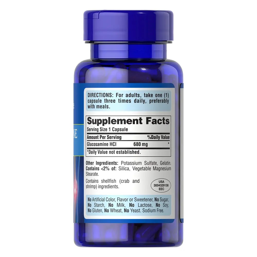 Препарат для суглобів і зв'язок Puritan's Pride Glucosamine HCL 680 mg 60 капсул - фото 2