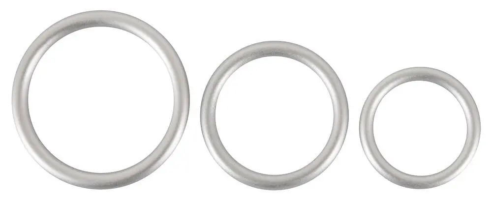 Набір ерекційних кілець You2Toys Metallic Cock Ring Set 3 шт. сріблястий - фото 5