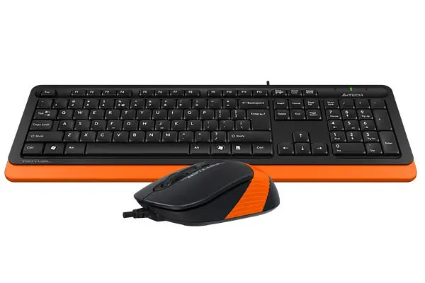 Комплект A4Tech Fstyler Sleek Multimedia Comfort F1010, Black/Orange, клавіатура+миша, USB (F1010-BO) - фото 4