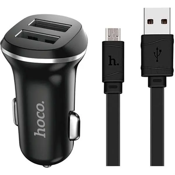 Автомобільний зарядний пристрій Hoco Z1 Car Charger 2USB 2.1A Black [38274] - фото 2