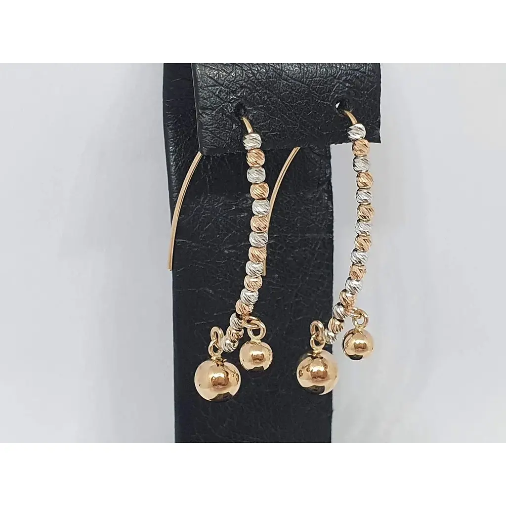 Золотые серьги-петли Favoritum с алмазной гранью. 210412 - фото 3