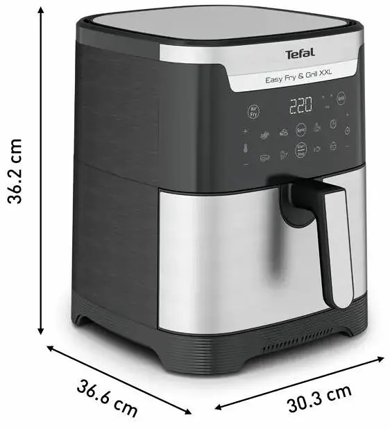 Tefal Мультипіч EasyFry&Grill XXL, 1830Вт, чаша-6.5л, сенсорне керув., 8 програм, пластик, черно-сірий - фото 4