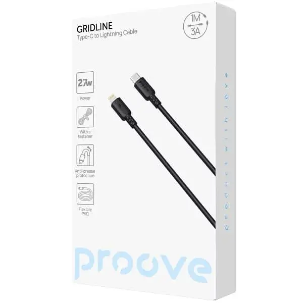 Кабель Proove GridLine Type-C to Lightning 27W (1m) black (CCGL27002101) - фото 2