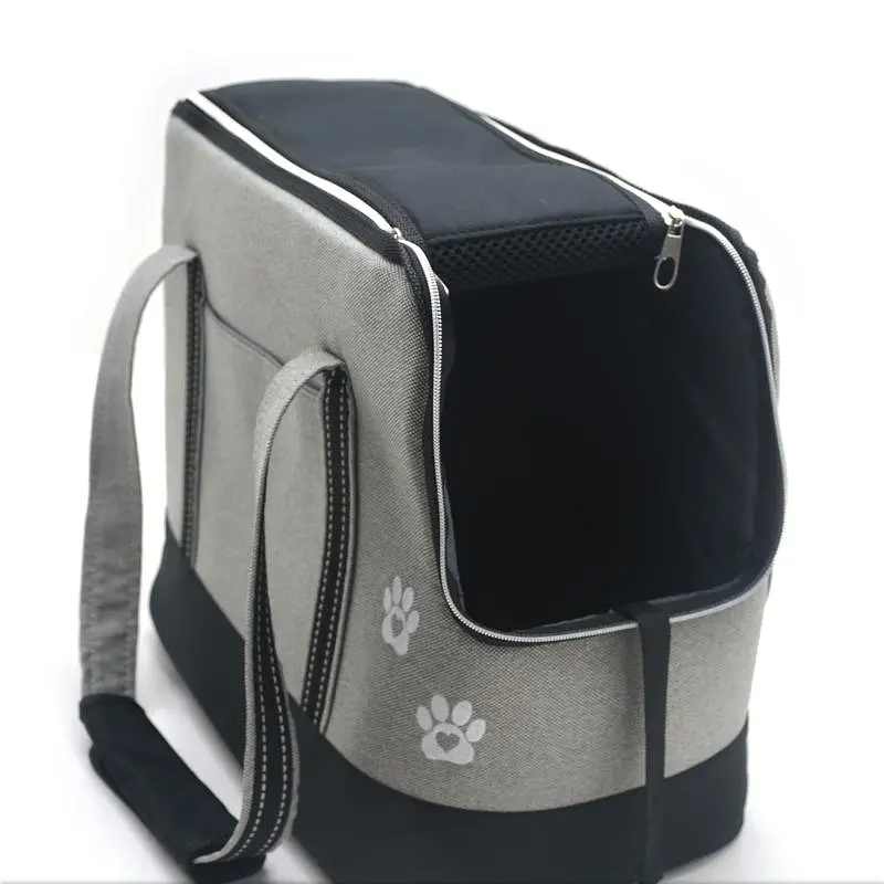 Сумка-переноска для маленьких собак и кошек Zoo-hunt Балу серая №0 23х35х28 см - фото 4