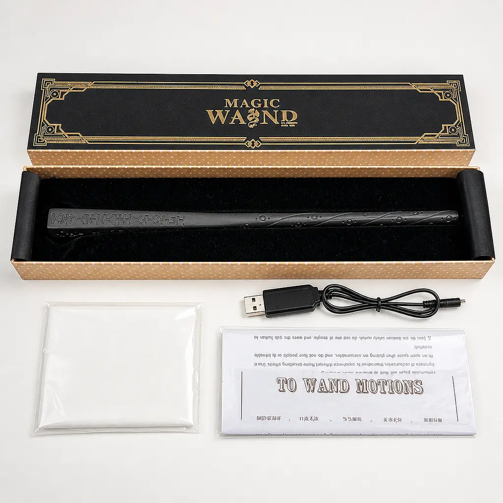 Магічна паличка графітовий Magic Wand з USB-зарядкою, подарунковий набір чарівна паличка з ефектом вогню для шоу, косплею, фокусів - фото 3