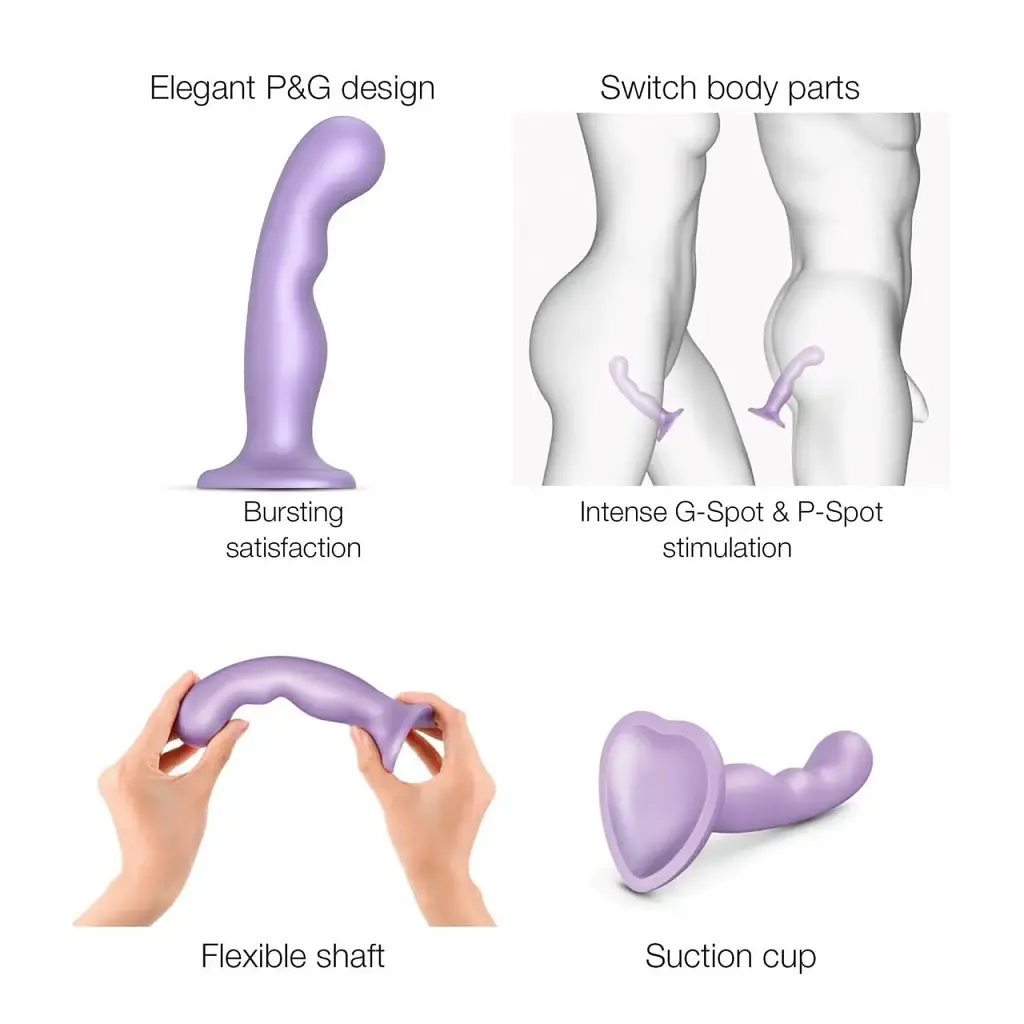 Насадка для страпона Strap-On-Me Dildo Plug P&G Lilas Metallic L - фото 3