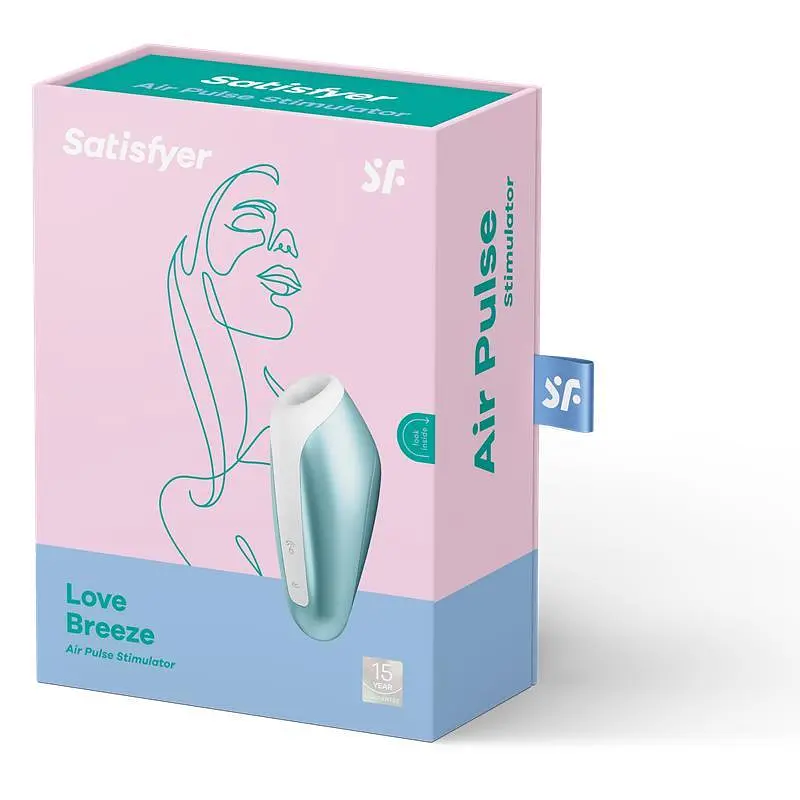 Вакуумный стимулятор клитора с вибрацией Satisfyer Love Breeze голубой - фото 4