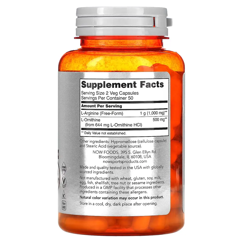 Комплекс Амінокислот Аргініну та Орнітину Arginine/Ornithine - 100 вег.капсул - фото 2