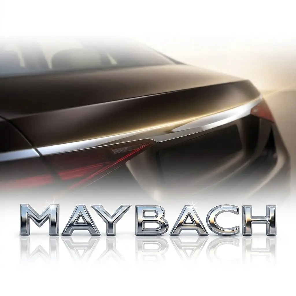 Емблема напис Maybach Хром 195 мм Пластик на скотчі (OEM: A2228173300) - фото 2