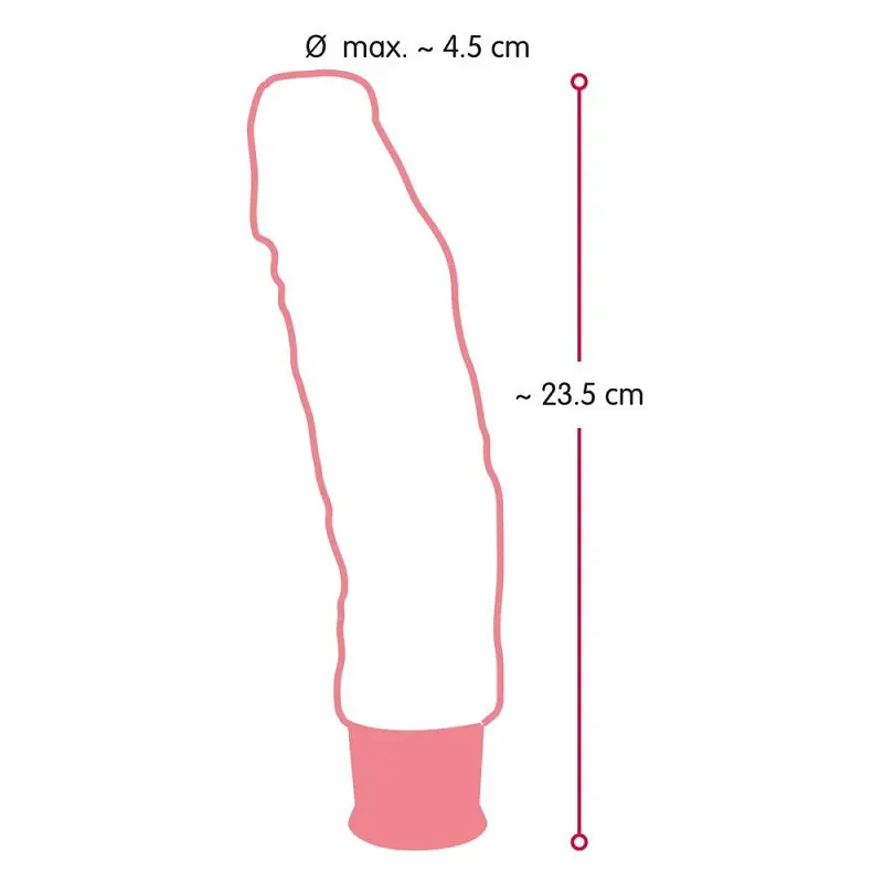 Вібратор Nature Skin Big Vibe 23 см тілесний - фото 8