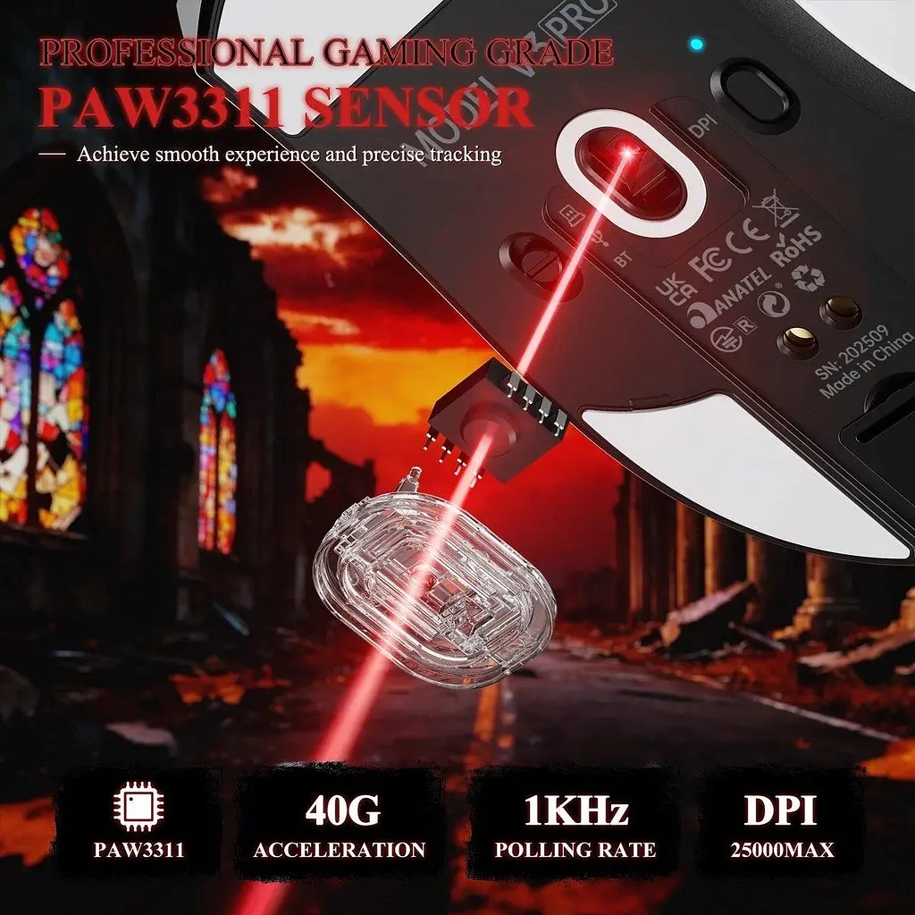 Мышь Attack Shark V3 Pro Wireless (AS-6972792472584-W) White (G-000004009) - фото 6