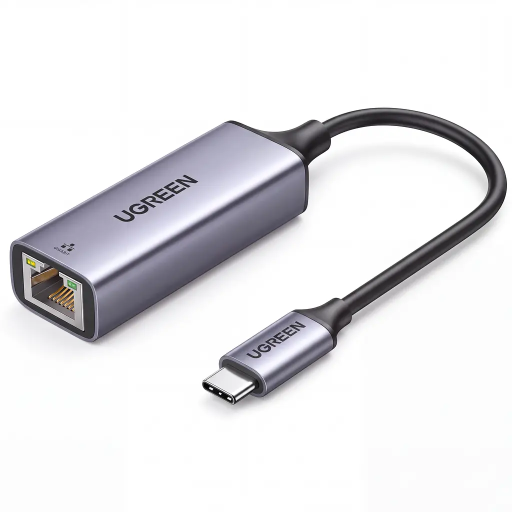 Мережевий адаптер UGREEN CM199 зовнішня мережева карта USB-C на RJ45 Ethernet 10/100/1000 Мбіт/с зі світлодіодним індикатором для Windows macOS та Linux сумісний зі Steam Deck та Nintendo Switch Lite чип AX88179B із вбудованим кабелем 0,1 м космічний сірий (50737)