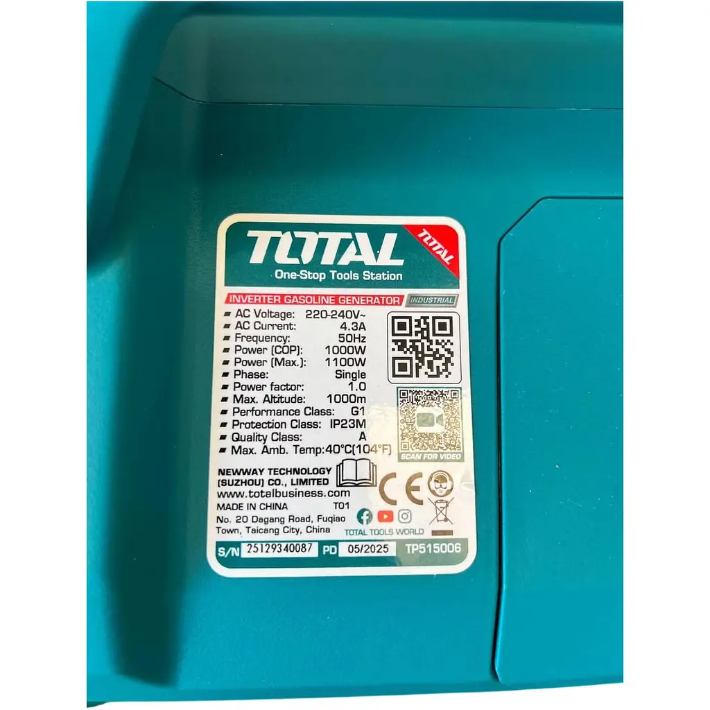 Інверторний бензиновий генератор Total TP515006 [158421] - фото 4
