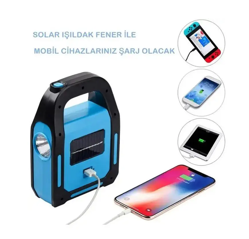 Переносний ліхтар з сонячною панеллю Gold Orion OR9708A+Solar, 3 режими, USB вихід, акумулятор - фото 2