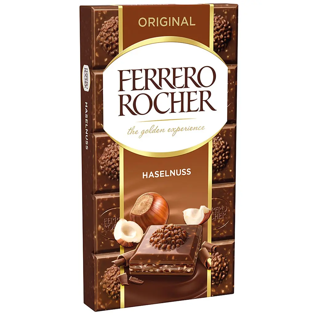 Шоколад Ferrero Rocher молочний з лісовим горіхом 90 г (895506) - фото 2