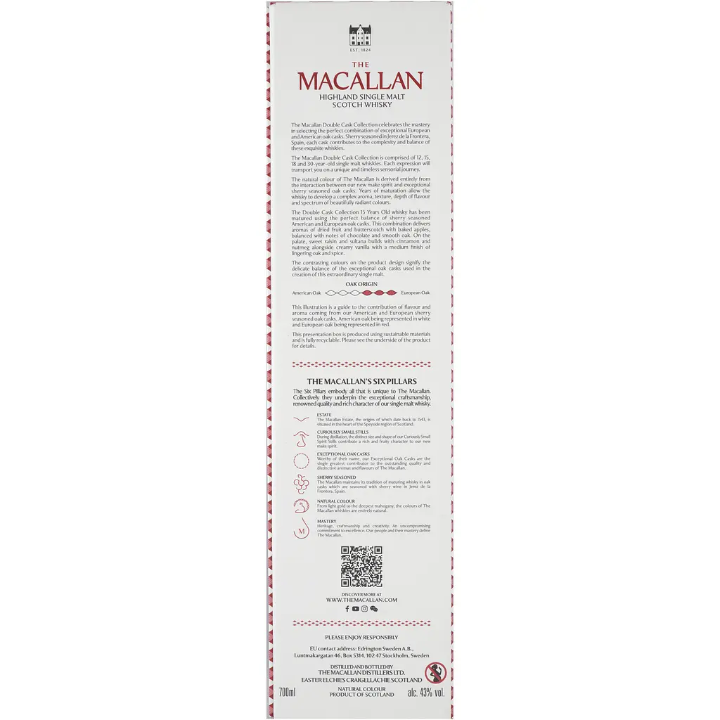 Віскі The Macallan Double Cask Matured 15 yo 0.7 л 43% - фото 3