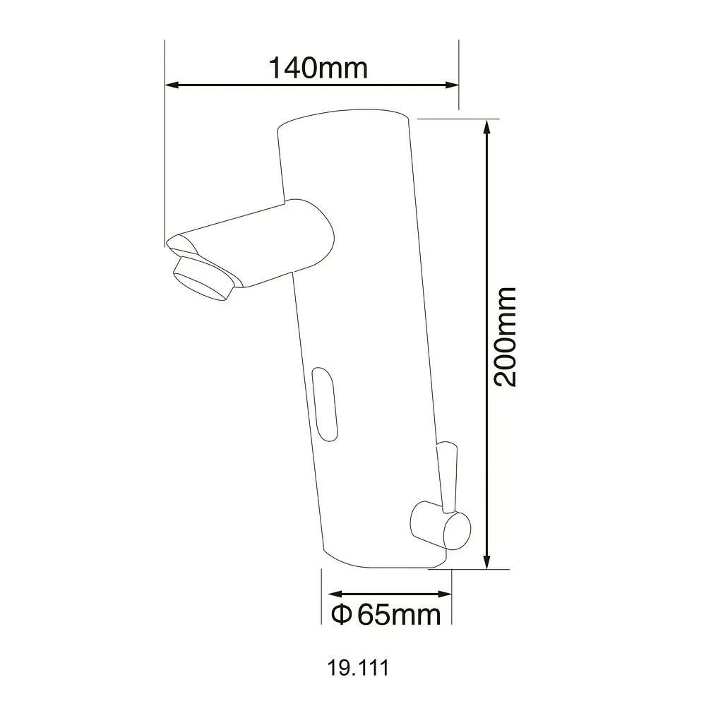 Змішувач сенсорний для умивальника HOTEC 19.111-DC/AC (220V/6V) з трансформатором,латунний Hot/Cold (5189) - фото 4