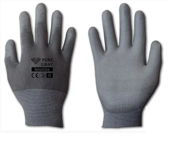 Рукавички захисні Bradas PURE GRAY поліуретан розмір 10 RWPGY10