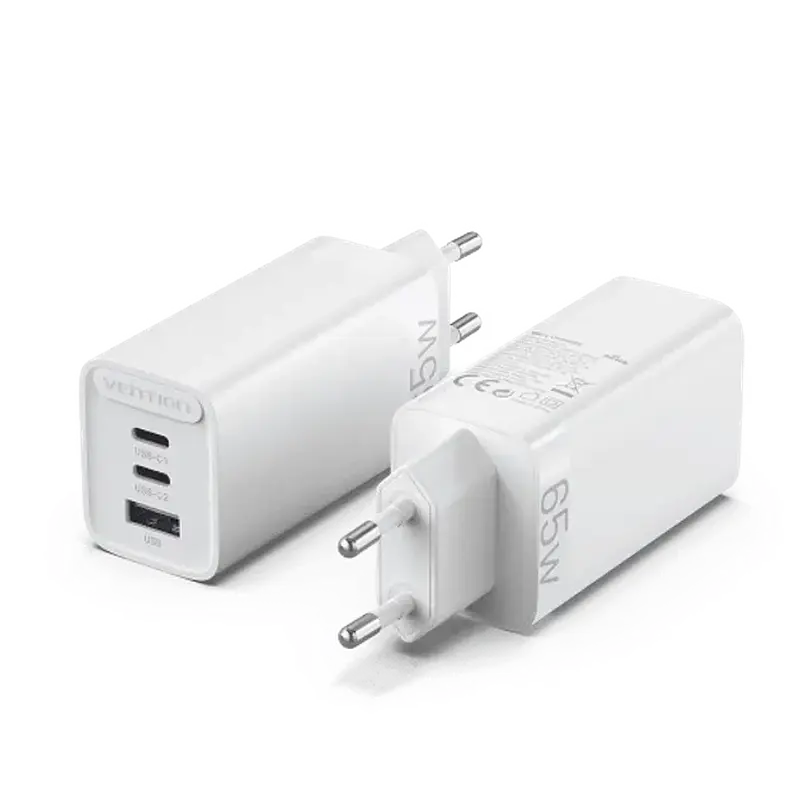 АЗП Vention 3-port USB(C+C+A) GaN Charger(65W/30W/30W) FEDW0-EU - фото 3