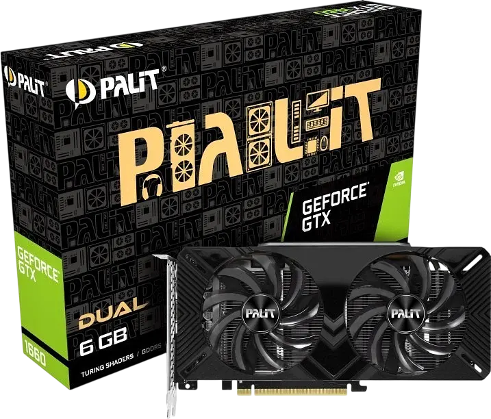 Відеокарта GeForce GTX 1660 6GB Palit Dual (NE51660018J9-1161C) Б/В