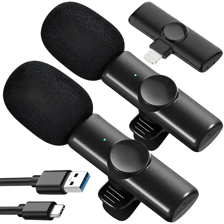 Микрофон K11 Lightning петличный беспроводной приемник + микрофон 2 шт. Black (17614) - фото 2