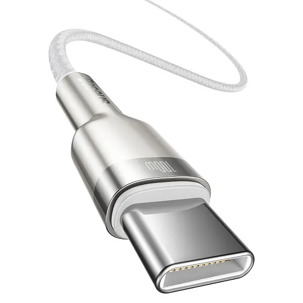Кабель Baseus Cafule Metal USB-C to USB-C 100W 2m White (CATJK-D02) [71409] - фото 2