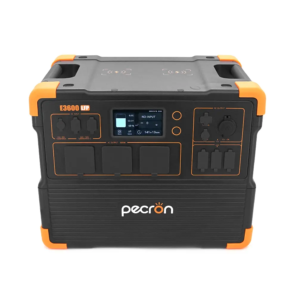 Power station Pecron E3600LFP APP Control, 3072/3600Wh LiFePO4, MPPT 800W max, DC12V-5A, XT60-12V-30A, 3хAC 220, 4xUSB-18W, 2хUSB-C(100W), 2x wireless 15W, Fast charge 90min, 445×307×350mm, 36kg - фото 4