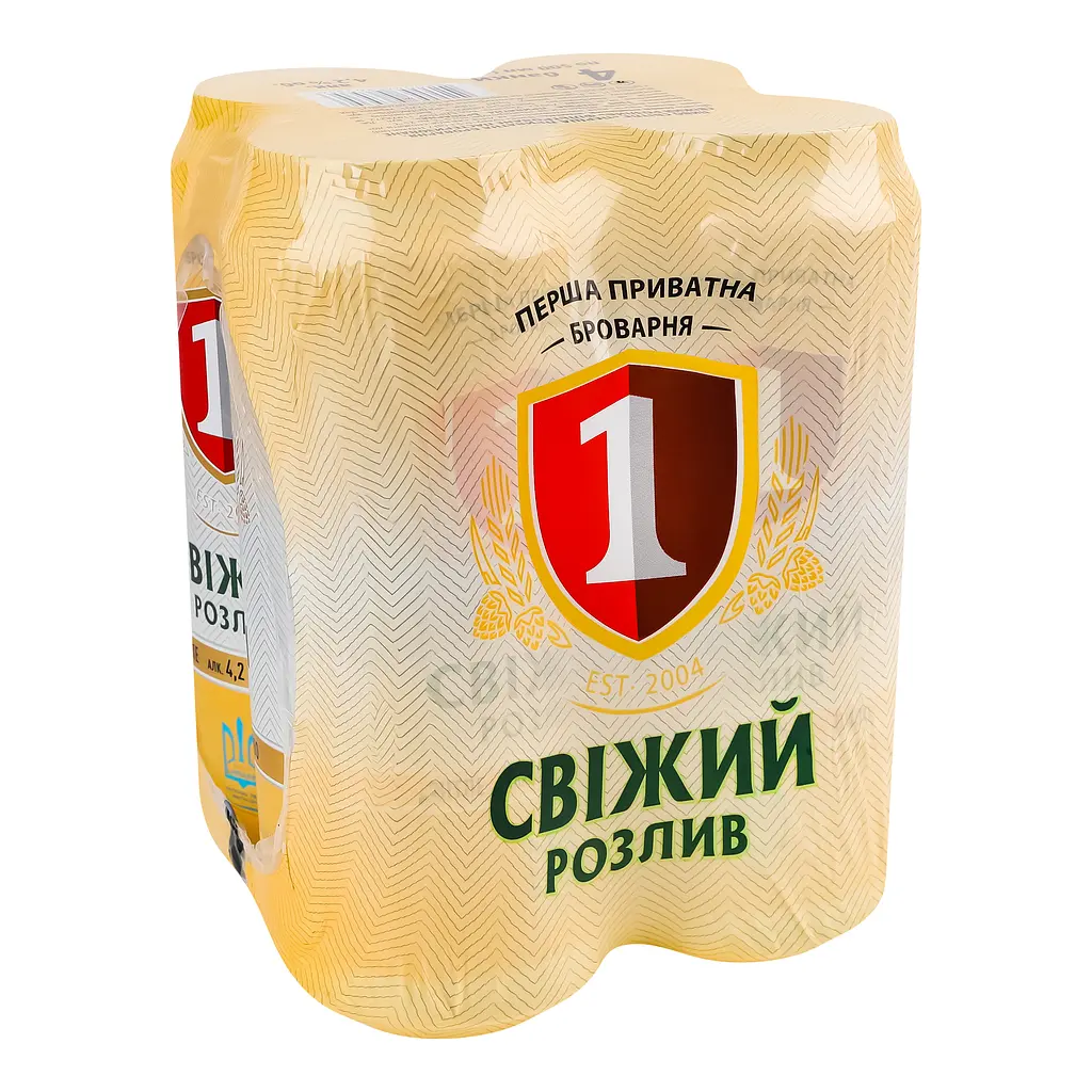 Пиво Перша Приватна Броварня Свіжий розлив светлое 4.2% 4 шт. х 0.5 л ж/б  - фото 4