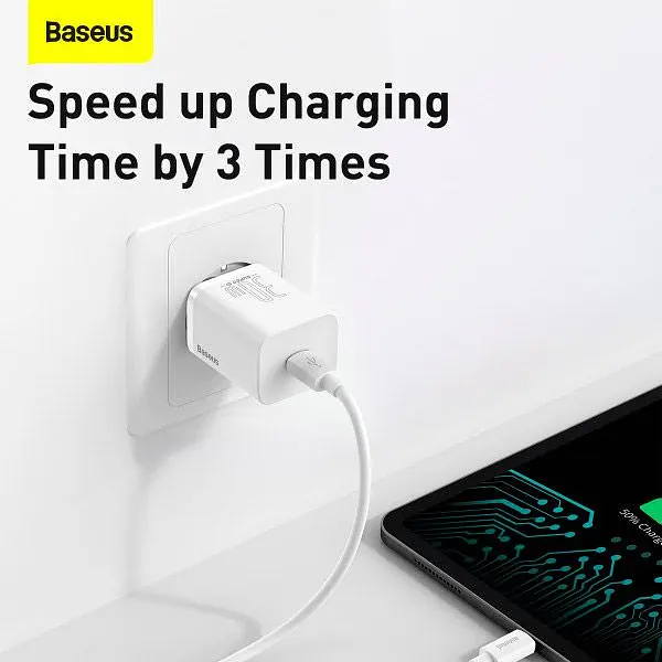 Мережевий зарядний пристрій Baseus Super Si Quick Charger 1C 25W White (CCSP020102) [78688] - фото 6