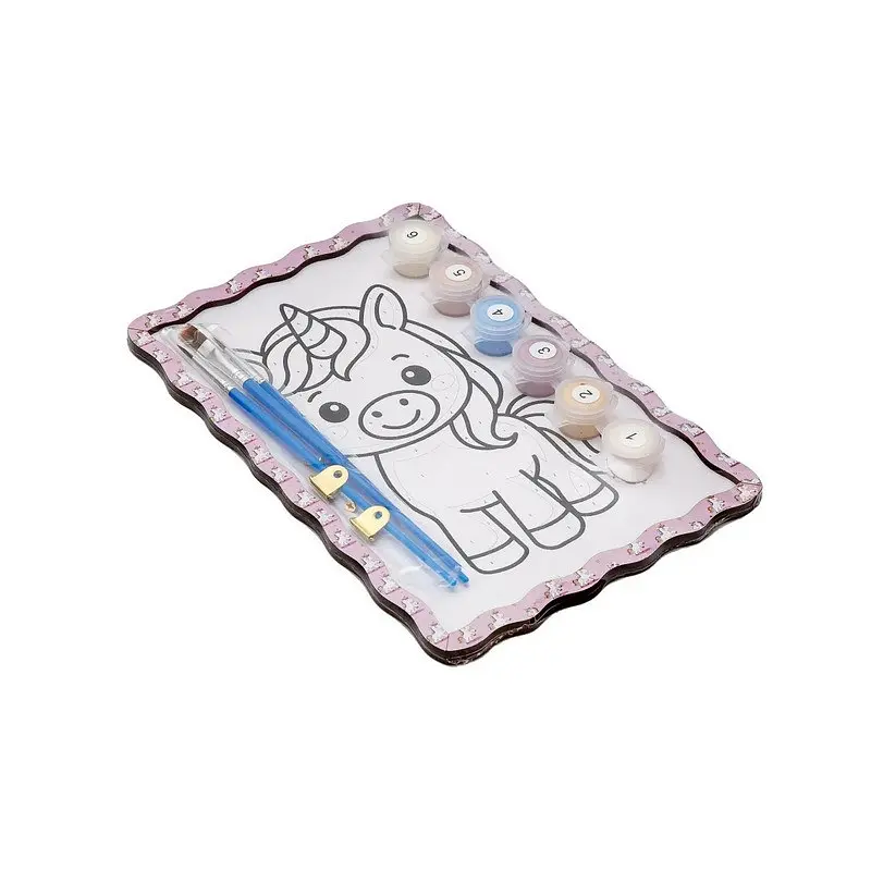 Дитячий набір для розпису по дереву Єдиноріг Puz-22981 формат А5 - фото 2