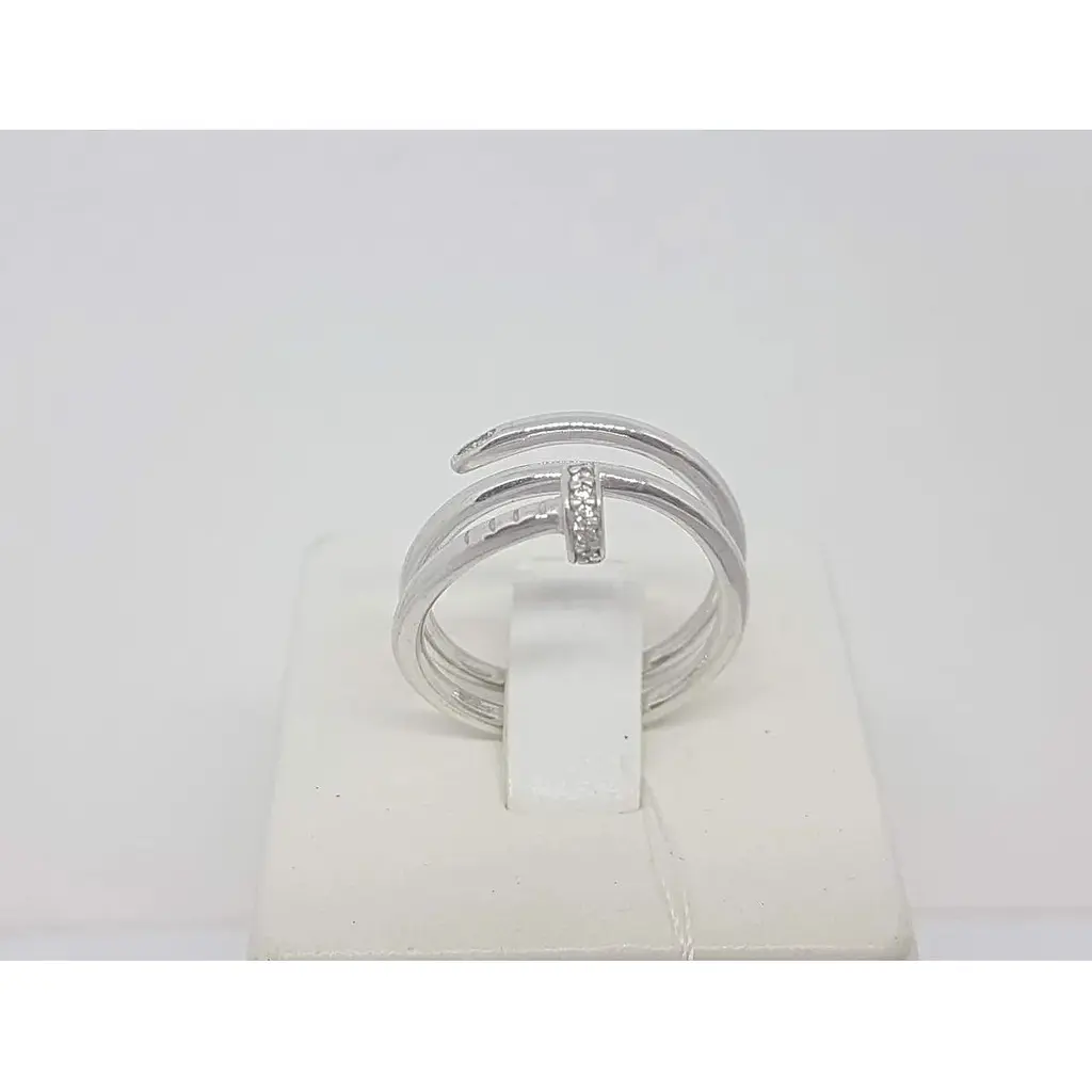 Срібне кільце Імперія золота Цвях з фіанітами. КВ1351С 16,5 - фото 2