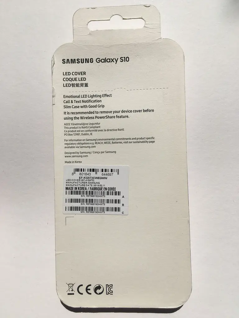 Чохол протиударний LED Cover EF-KG973 для Samsung Galaxy S10 (6.1") White - фото 6