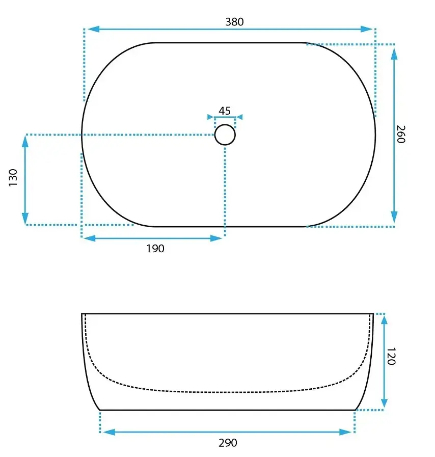 Умивальник Rea Amelia Mini 38x26 aiax shine (REA-U9107), Глянцева - фото 6