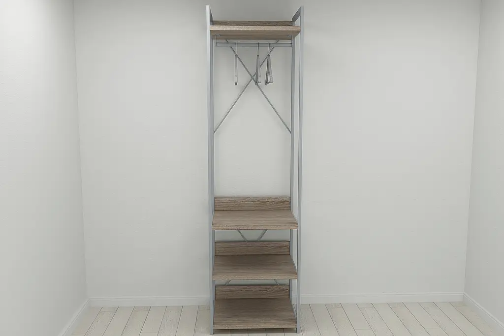 Шафа Гардероб Уні секція 3 серії Конект Ferrum-decor 220x60x50см Сірий метал ДСП Дуб Сонома Трюфель 32 мм (FRD-104530) - фото 8