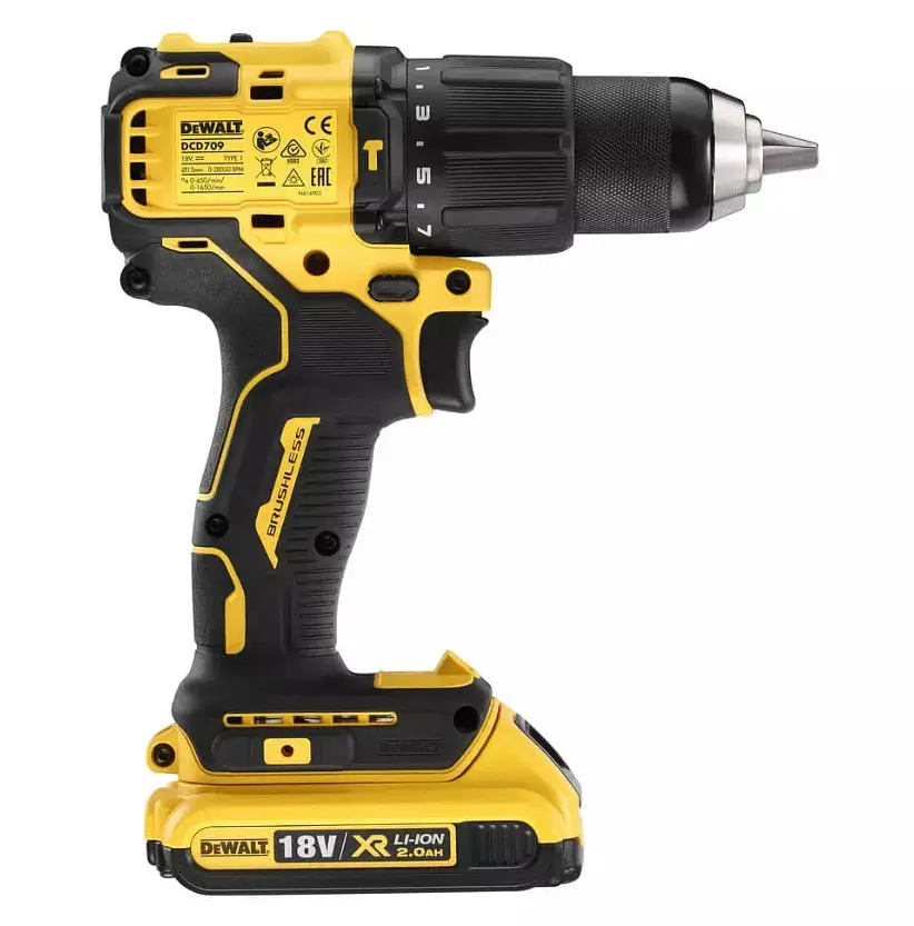 Дриль-шурупокрут акумуляторний DeWalt з АКБ та ЗП DCD709D2T - фото 4