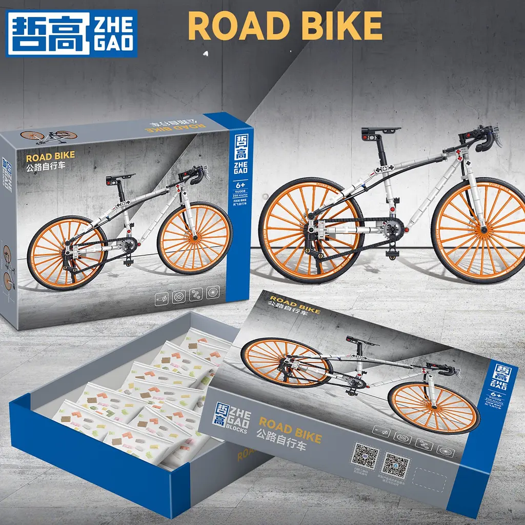 Конструктор велосипед  ZHEGAO ROAD BIKE шоссейный   спортивный 244 детали - фото 8