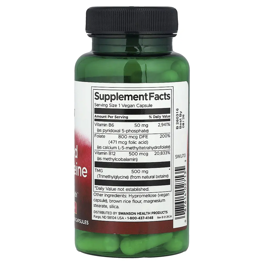 Активированный гомоцистеин Swanson Activated Homocysteine ​​60 капсул - фото 2
