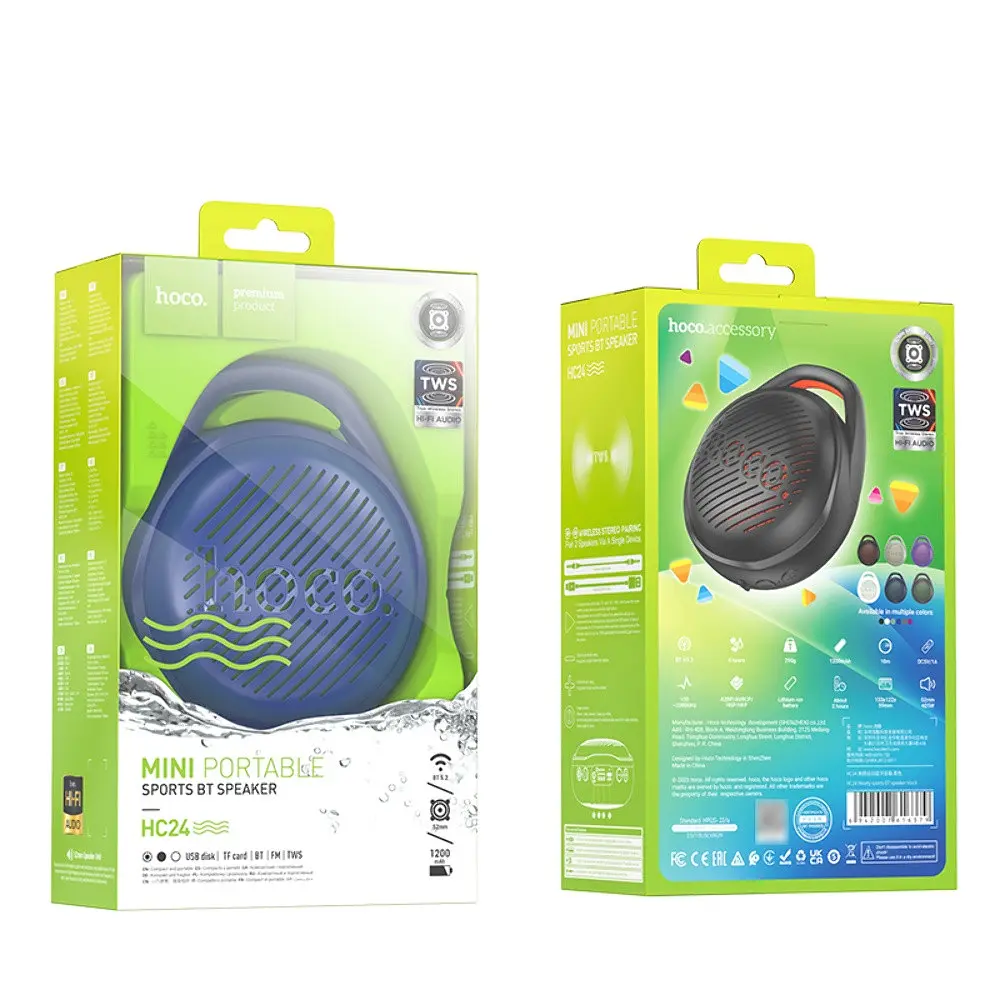 Портативна bluetooth колонка Hoco HC24 TWS синій - фото 4