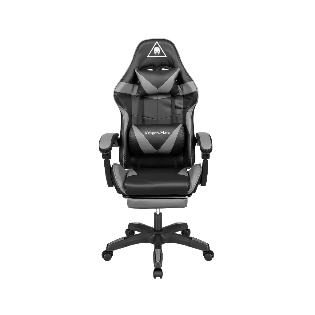 Кресло геймерское Kruger & Matz GX-150 с подставкой для ног Black/Grey - фото 7