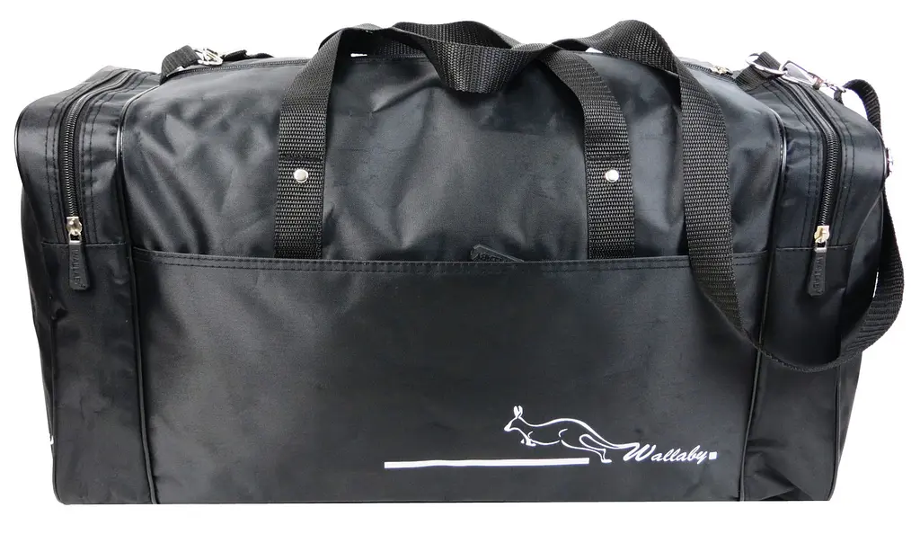 Сумка дорожня середня Wallaby 340-7 з нейлону 38 л 54×29×25 см Чорна - фото 2