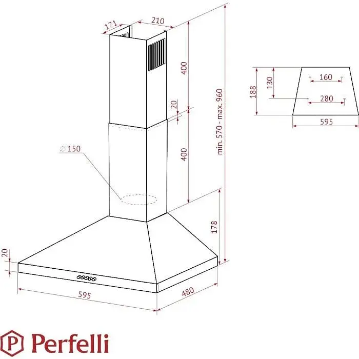 Вытяжка Perfelli K 6210 BL 700 LED - фото 8