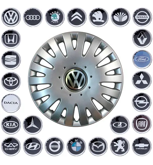Ковпак колеса з емблемою Volkswagen SKS403 R16 сірий з логотипом на вибір 4 шт - фото 2