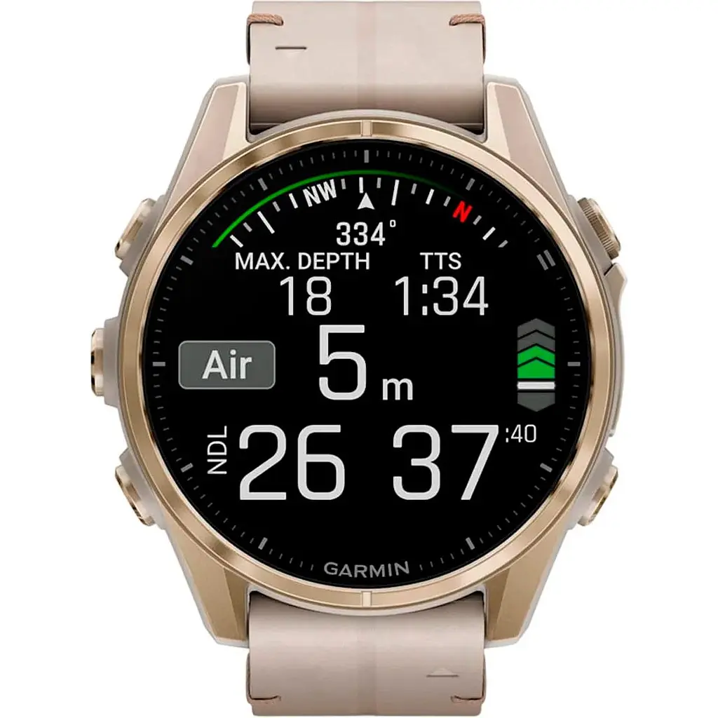 Смарт-годинник Garmin Fenix 8 AMOLED Sapphire 43mm Soft Gold with Limestone Leather Band [010-02903-40] [115170] - фото 8