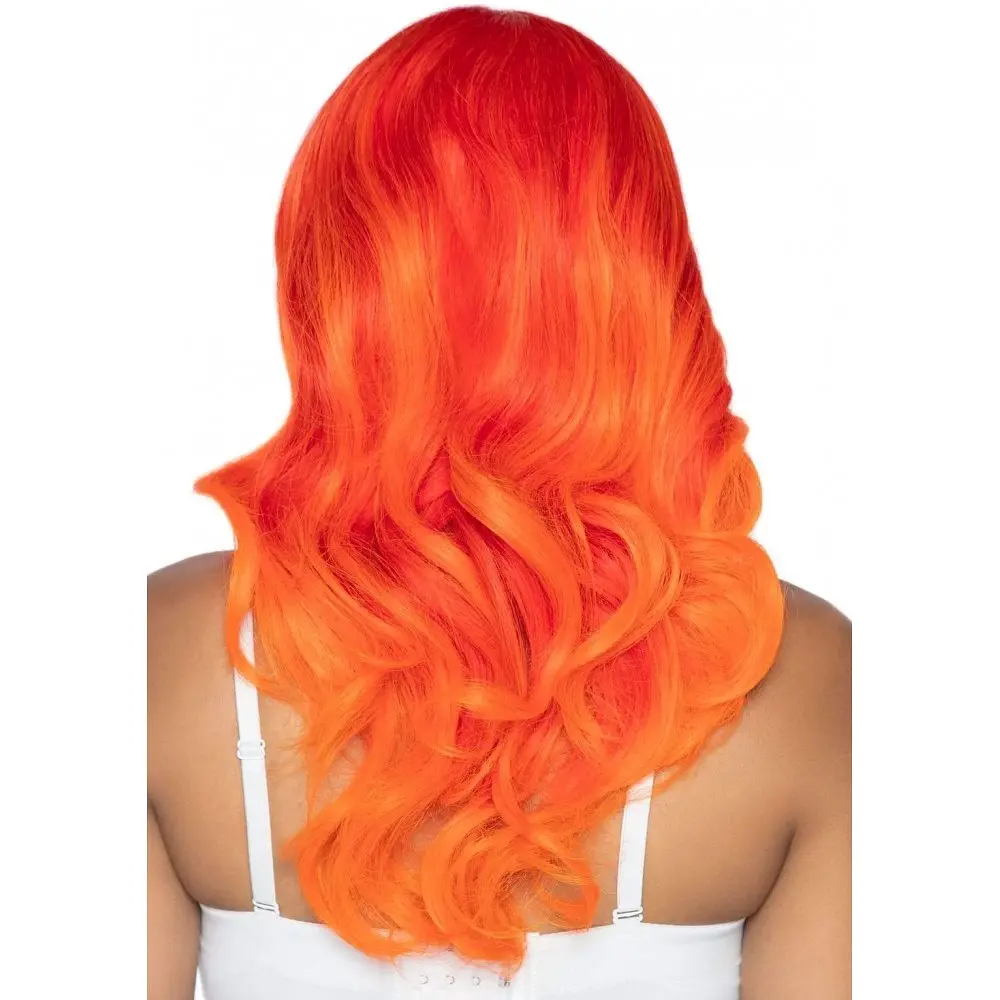 Leg Avenue-Ombre long wavy wig Orange - Сексуальна руда перука - фото 2
